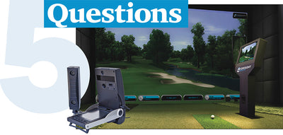 A golf launch monitor set up.