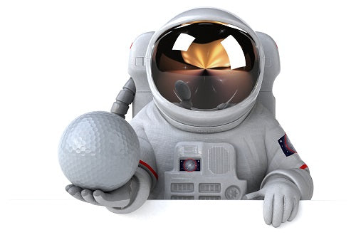 astronaut with golf ball