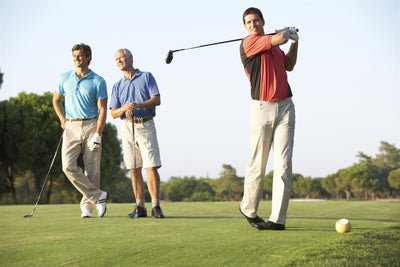 Young amateur golfers