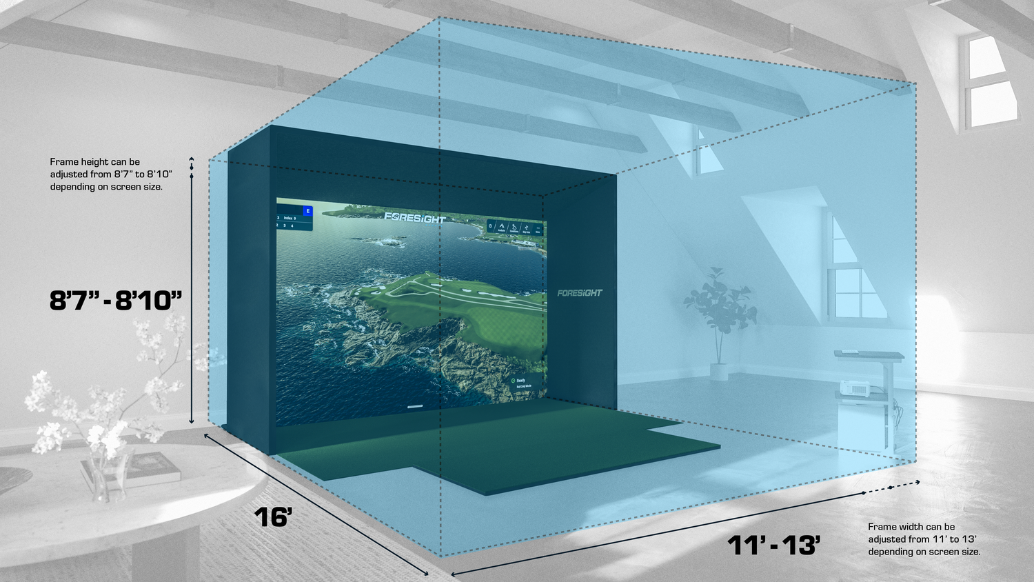 Foresight Sports Golf Simulator Dimensions