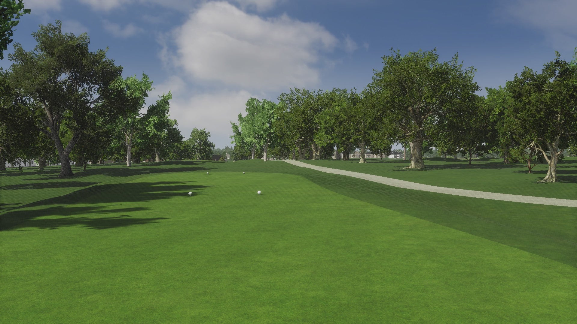 Lush greens at virtual golf course